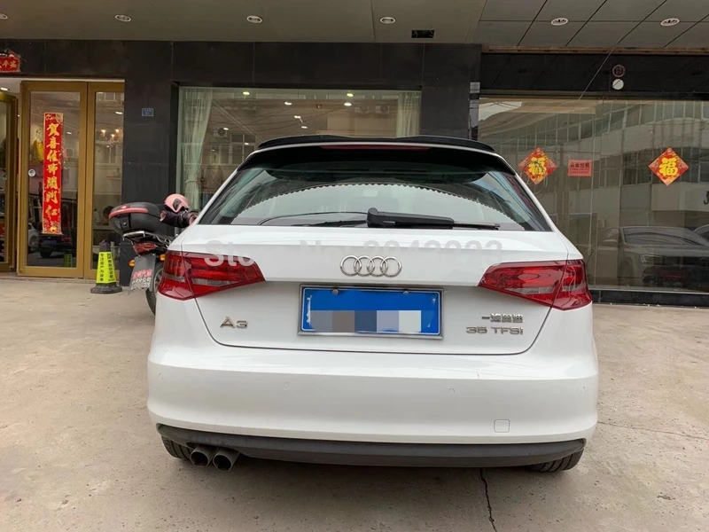 Для Audi A3 8V Хэтчбек 5 двери- ABS пластик глянцевый черный цвет задний багажник на крыше крыло загрузки задний спойлер автомобильные аксессуары