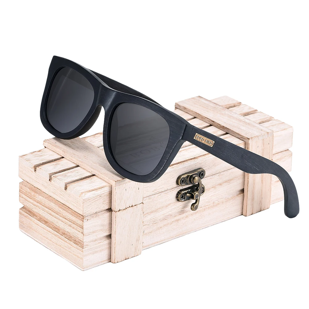 

Male Wooden Glasses Anti-Reflective UV400 Goggles Bamboo Sunglasses Temples Vintage Men Polarized Personalize Dropshipping BOBO