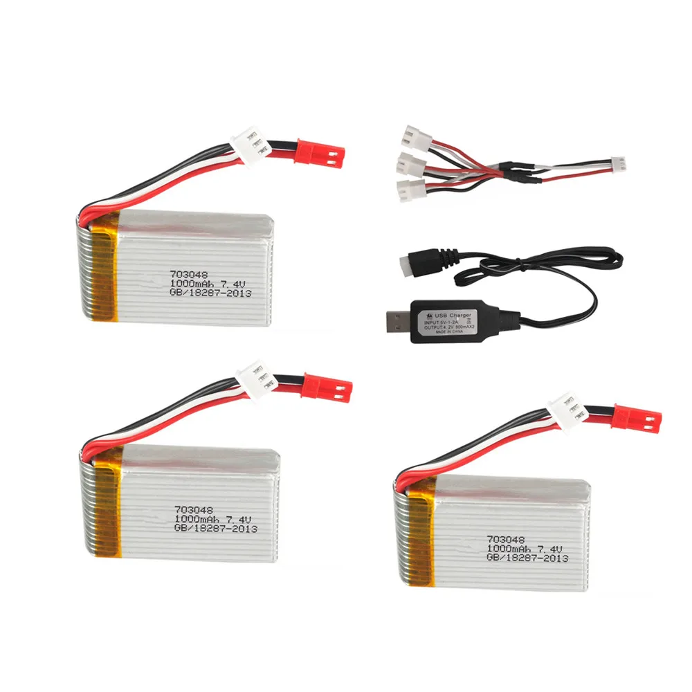 7,4 v 1000mah Lipo батарея+ 7,4 v зарядное устройство набор для MJXRC X600 батарея lipo 2s 7,4 v 703048 RC игрушка батарея 1 шт до 3 шт