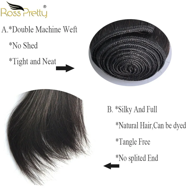 Длинные волосы от 8 до 36 дюймов Ross Pretty Remy бразильские прямые пряди человеческие в