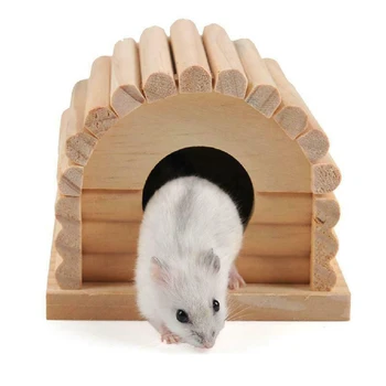 

Hamster House Small Pet Hamster Nest Wooden Non-toxic Small Durable Cute Pet House Hut Hamster Pet Dutch Pig Guinea Pig Bed