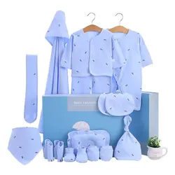 18 шт./компл., костюмы для новорожденных, комплект одежды для маленьких мальчиков, хлопковая одежда для маленьких мальчиков и девочек