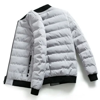 

Solid Gray Duck Down Winter Jacket For Men Thicken Warm Coat Normal Length Full Sleeve Snow-outwear Overcoat Large Size 3XL 4XL