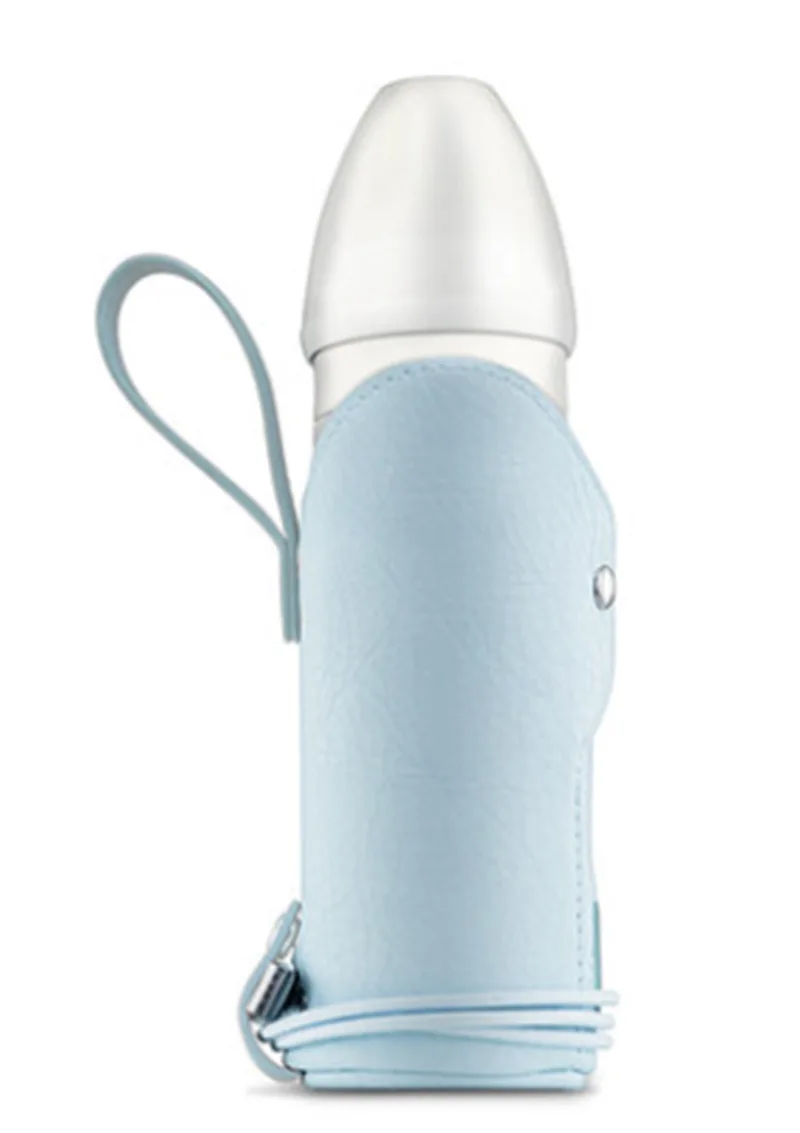 180 мл детская бутылочка для кормления USB бутылочка для молока с подогревом контейнер для сухого молока термоизоляционный мешок Пищевая силиконовая соска - Цвет: Blue
