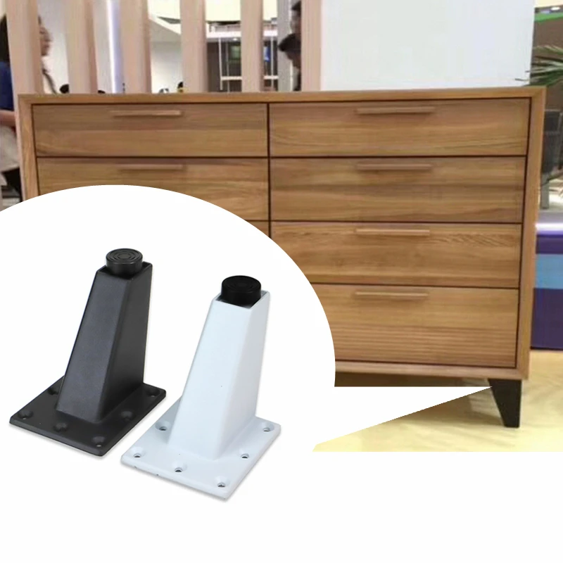 Black and white furniture legs adjustable square cabinet feet aluminum alloy cabinet feet Bathroom adjustment Foot