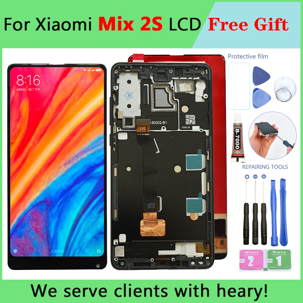 Оригинальный ЖК дисплей для XIAOMI MI MiX 2s сенсорный экран с рамкой mi mix2s запасные