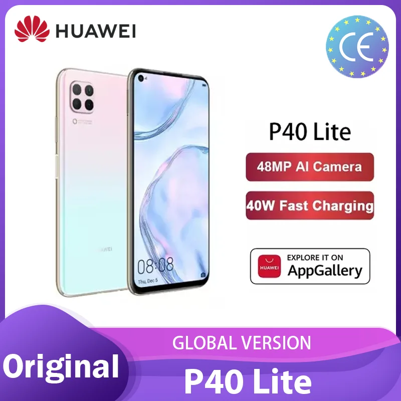 Huawei P40 lite versión Global 6 + 128GB Smartphone Quad Cámara 48 MP 6,4 FHD pantalla Kirin 810 Octa Core 40W смартфоны телефон