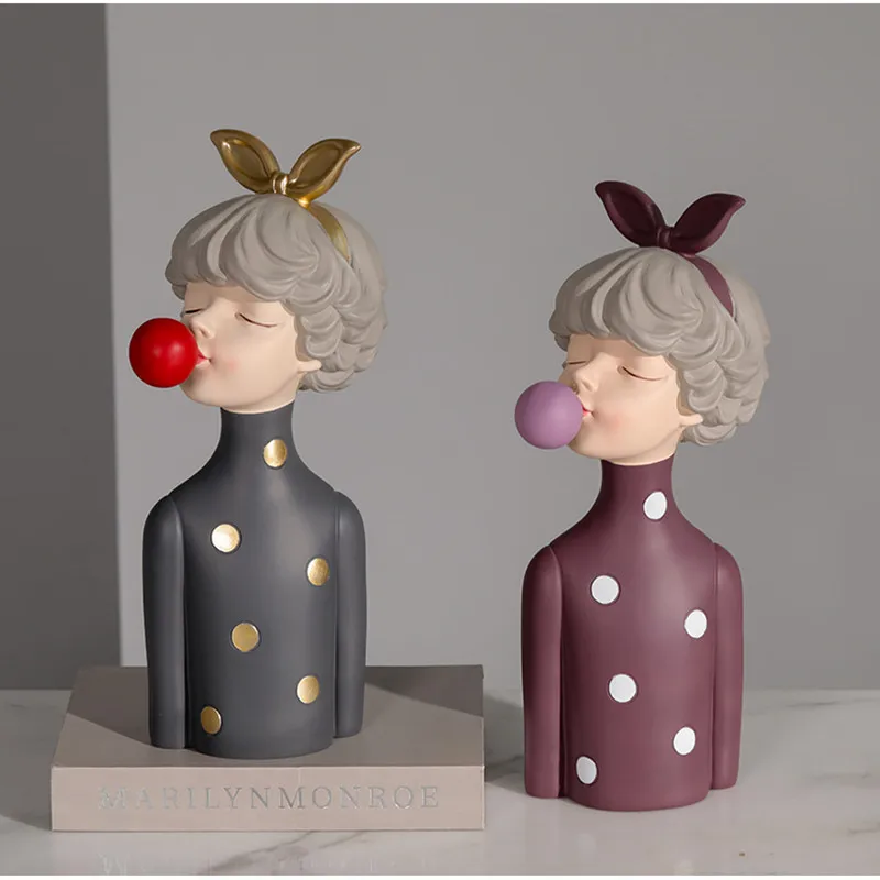 Роскошная креативная Художественная Скульптура в скандинавском стиле с изображением ангела и девушки, Статуэтка из смолы, украшения для дома R3444