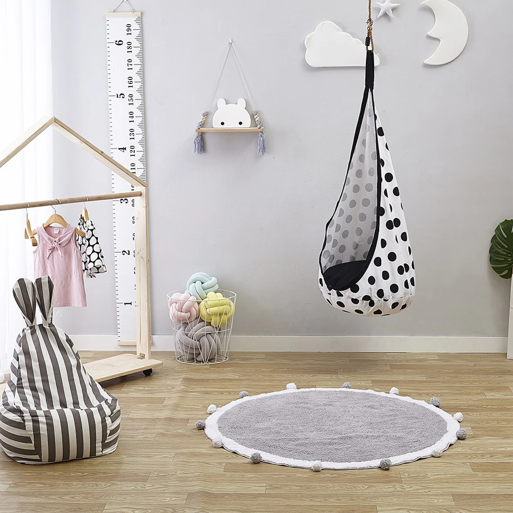 Nordic Baby Mat Floor Rug Cotton Baby Carpet Thick Round Games Activity