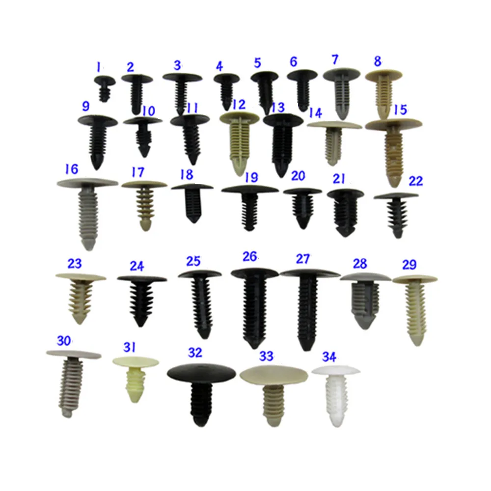 

10pcs Auto Universal mixed Christmas tree-shaped barbed plastic fastener clips for trunk roof ceiling cover trim panel rivet buc