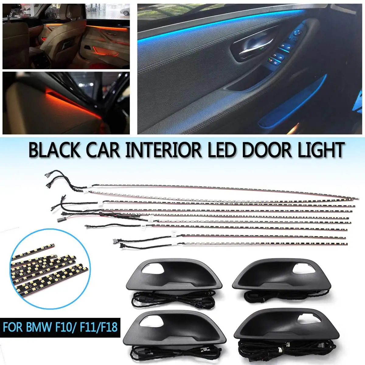  Car Interior Decorative Led Ambient Door Light Stripes Atmosphere Light With 2 Colors For BMW 5 Ser - 4000294779200