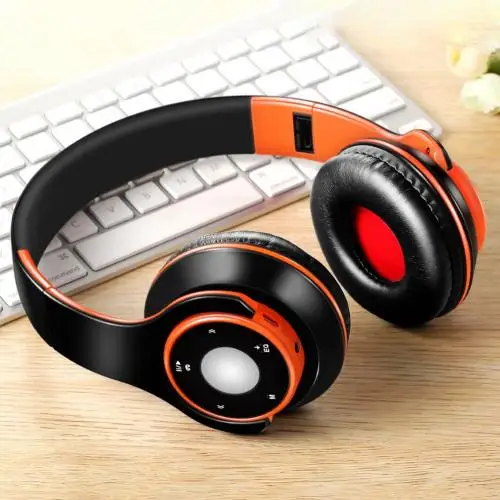 Мода Bluetooth наушники гарнитура наушники складной синий светильник Стерео FM вызова в режиме свободных рук Беспроводной гарнитура наушники bluetooth - Цвет: Orange