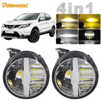 

4in1 Function Car H11 LED Bulb Fog Light Headlight High Low Beam DRL 3 Color 5000LM 12V For Nissan Qashqai J11 J11_ 2013-2019