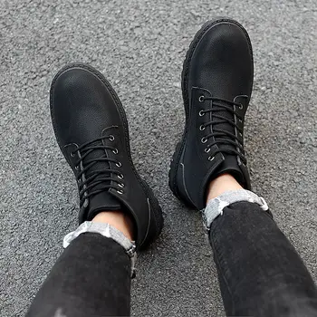 

2020 Trendy men's autumn Classic shoes black boots male runway winter snow boots plush fuzzy shoes man boats