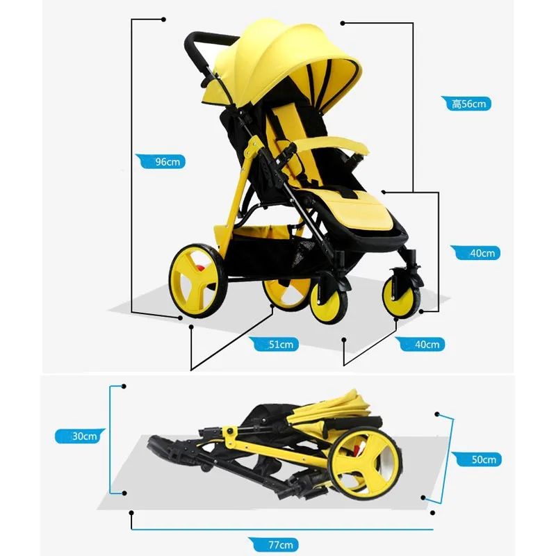 YoyaplusBaby легкая коляска детская коляска портативная детская тележка детская Автомобильная многоцветная Высокая Пейзаж Гиг колеса