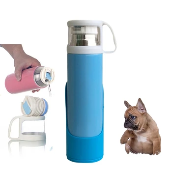 

500ml Portable Water Bottle For Camping Silicone Cup Vacuum Insulated Convenient Dog Travel Water Bottle For Pup