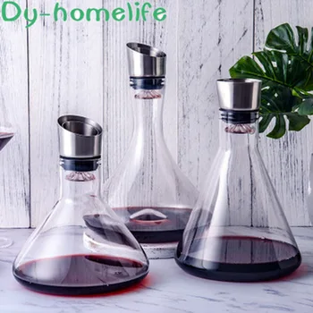 

Nordic Shunt Waterfall Type 304 Stainless Steel Bottle Mouth Crystal Glass Decanter Restaurant Household Red Wine Whiskey Bottle