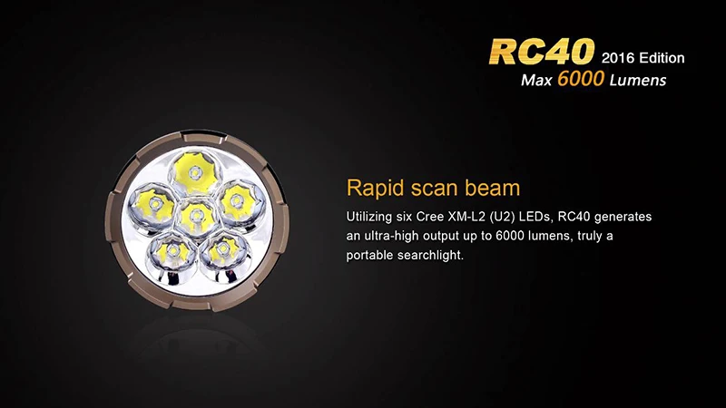 Fenix RC40 Cree 6x Cree XM-L2 светодиоды 6000 люмен прожектор фонарь