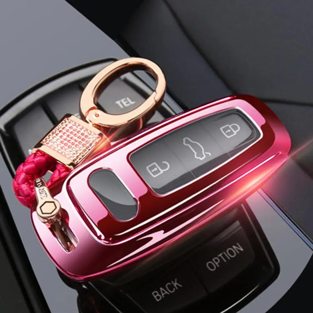Option 3 Супер отличный крутой 3 кнопки Мягкий ТПУ Автомобильный Брелок-чехол для дистанционного ключа чехол для Audi A4L A6L A7 A5 A8 Q5 брелок умный спортивный протектор - Название цвета: Option 3