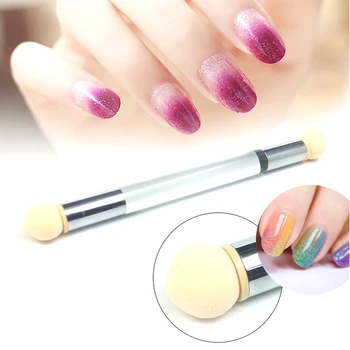 

New Double Head Sponge Stained Pen Gradient Blooming Color Printing Sponge Transparent Pole Nail Stained Pen
