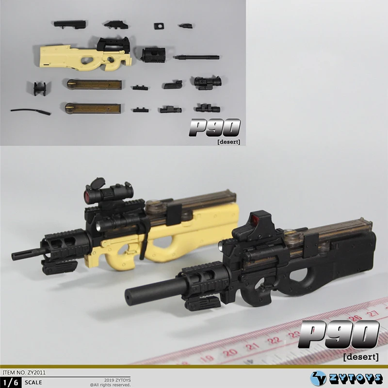ZYTOYS масштаб 1/6 ZY2011 солдатское оружие P90 модель пулемета игрушка подходит для 12