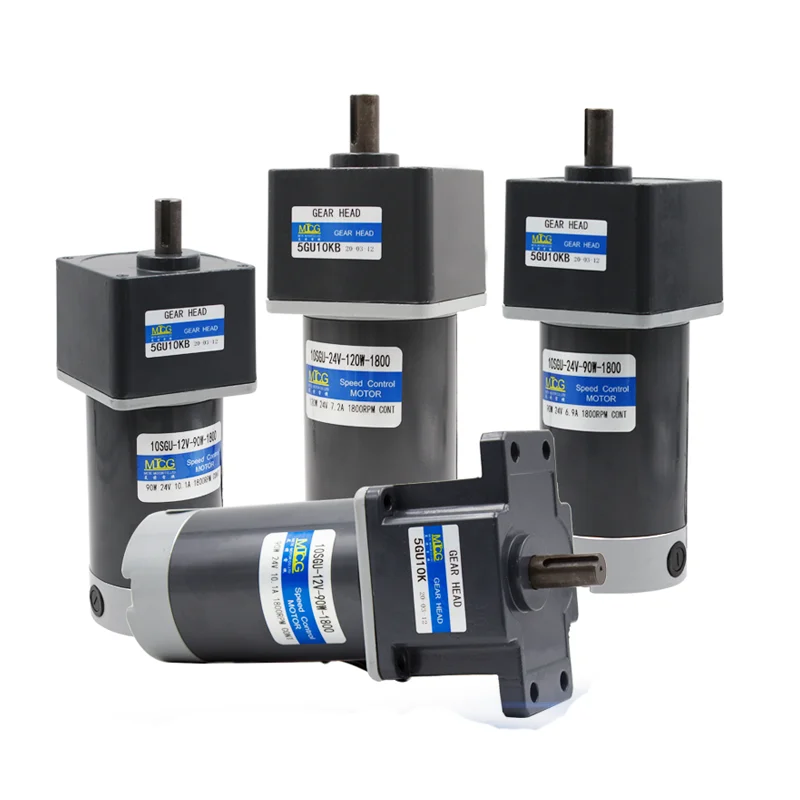 90W DC Brushed Gear Reducer Motor, 3K-200K, Forward and Reverse, Speed Regulation, High Torque