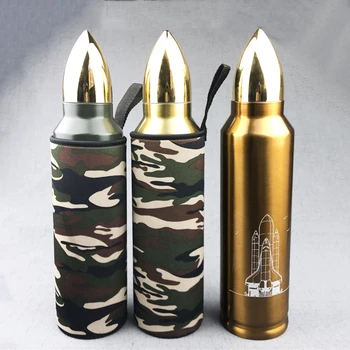 

1000ml Bullet Thermos Vacuum Insulated Flask For Army Man Water Coffee Bottle Portable Travel Tactical Mug Military Termobutylka