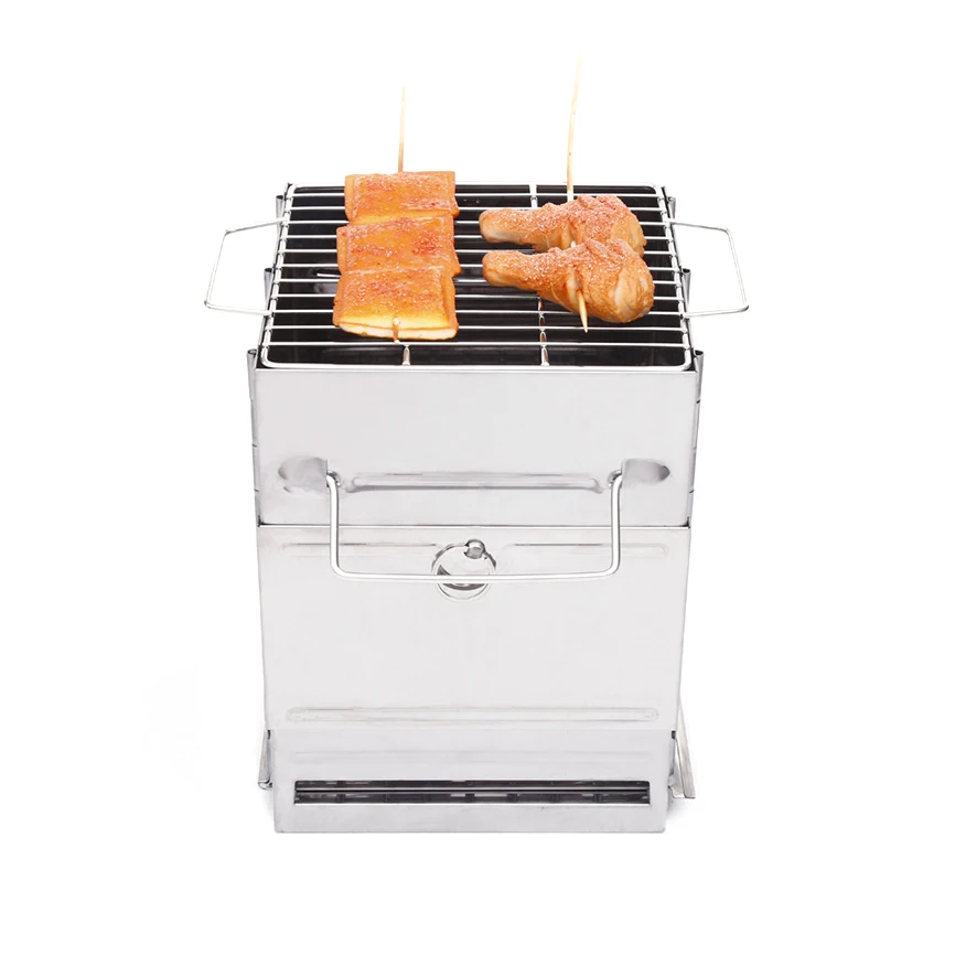 Portable Charcoal Heating Grill Outdoor Bbq Wood Stove Foldable