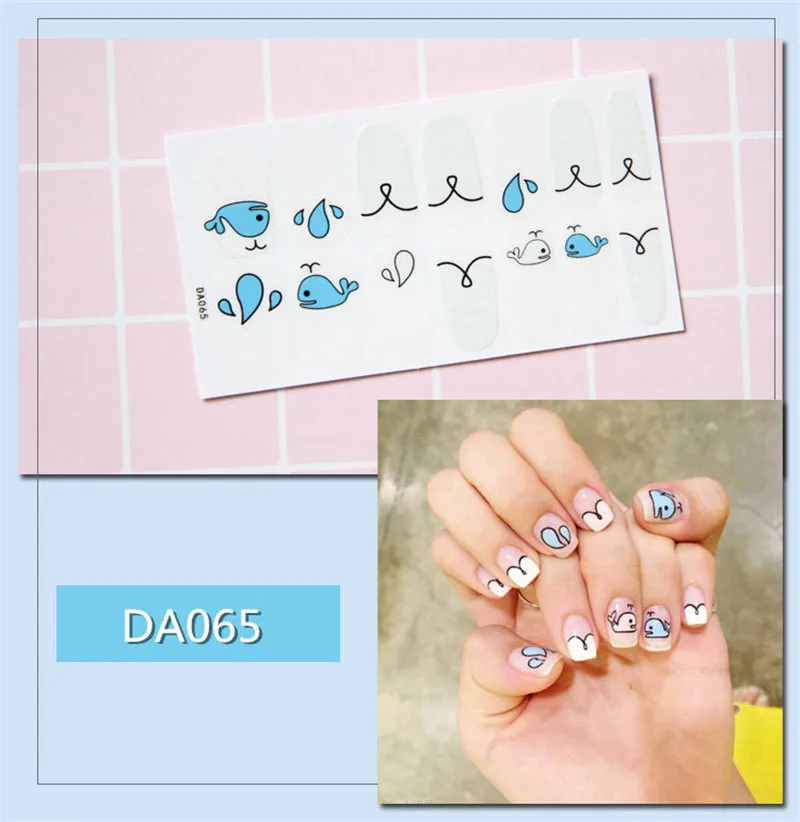 Nail Stickers 14pcs/sheet Environmental Protection Waterproof Oil Film Decorations DIY Manicure Slider Art nail stickers,nail art decoration,nail decals