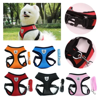 

Pet Harness Leash Set Breathable Mesh Dog Vest Harness Polyester Pet Chest Strap Adjustable Pet Harness Collar for Small Dog