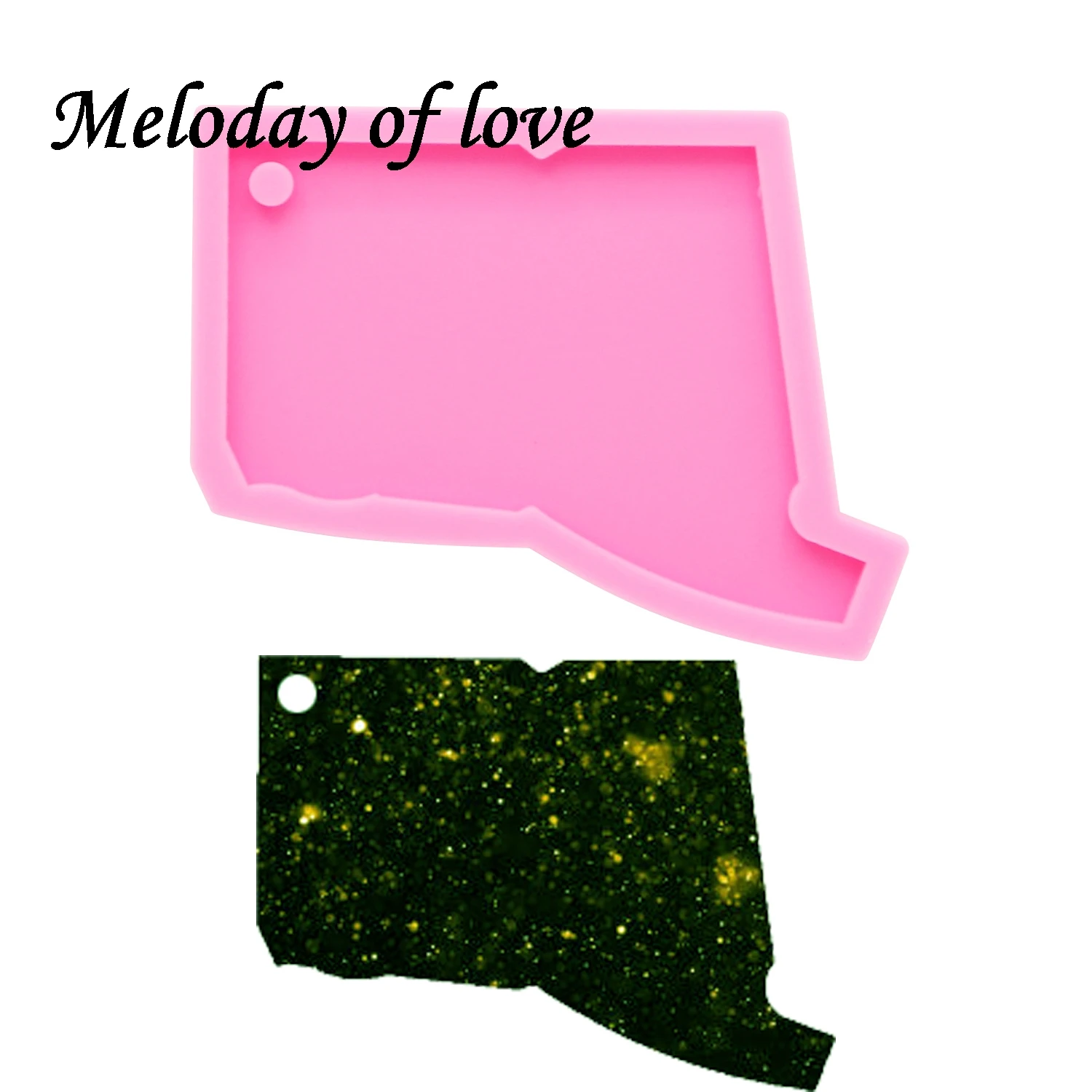 Pink 1Pc Блестящий Коннектикут tate брелок для ключей DIY эпоксидная модель полимерный брелок силиконовая резина DY0215 - Цвет: Pink 1Pc