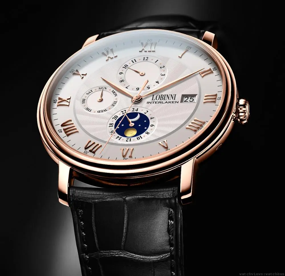 Najtaniej LOBINNI mężczyźni zegarki luksusowe szwajcaria marka wrist watch Seagull zegarek mężczyźni Auto mechaniczny Sapphire relogio masculino zegarek męski