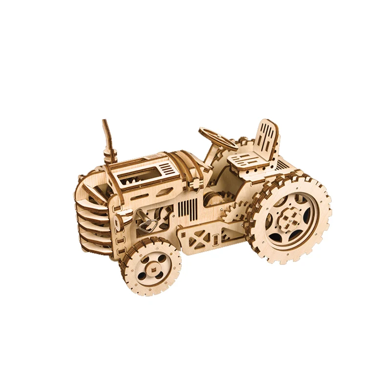 3D Wooden Train Airship Tractor Puzzle Games Assembly Model Kits Toys For Children Kids Girls Birthday Gift - Цвет: A