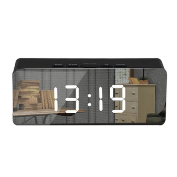 

LED Mirror Alarm Clock Digital Snooze Table Clock Wake Up Light Electronic Large Time Temperature Display Home Decor Clock J30