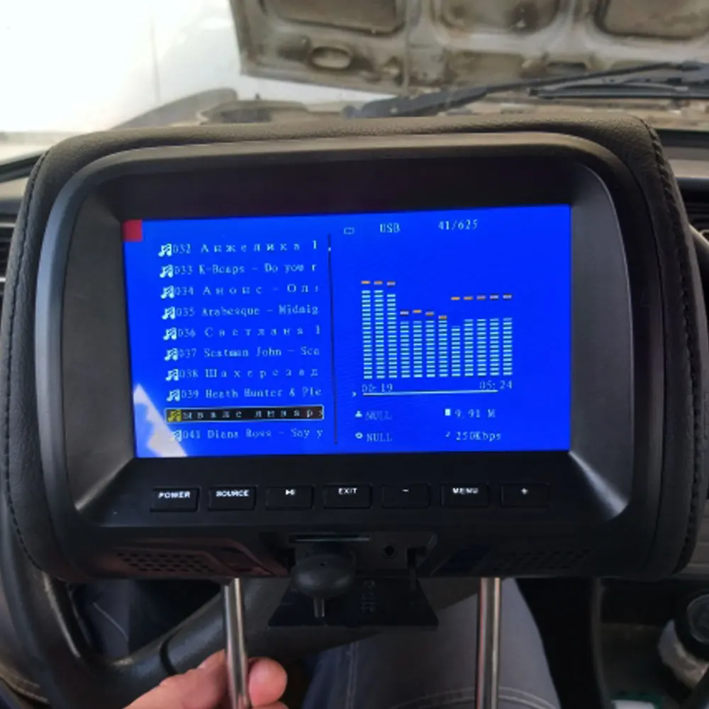 Универсальный 7 дюймов TFT светодиодный экран автомобиля MP5 плеер подголовник монитор Поддержка AV/USB/SD вход/FM/динамик/Автомобильная камера