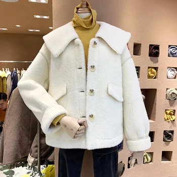 

High Quality Women's Winter Jacket Korean Mink Wool Upset Warm Ladies Christmas Present Clothes Outdoor Fashion Streetwear 2019