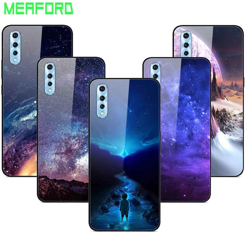 

For VIVO S1 Case 6.38" Tempered Glass Planet Space Cover Glass Back Case for VIVO V17 Neo V17Neo vivo S1 Coque Shell V 17 Neo