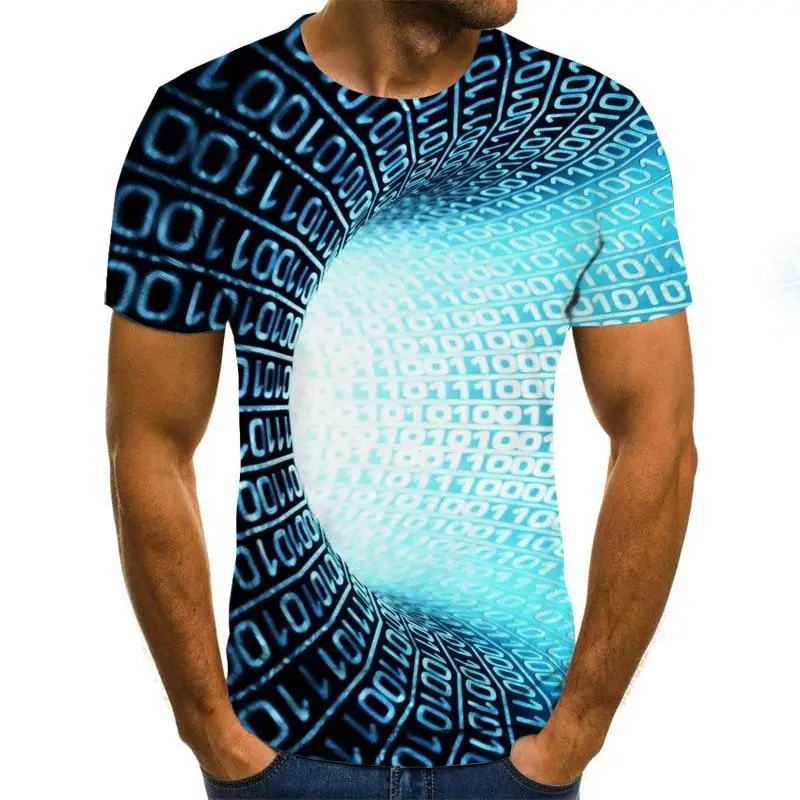 Graphique Tunnel EL t col rond contract dкупальник Harajuku hauts 3D hommes T shirt chemise de grande|Футболки| |