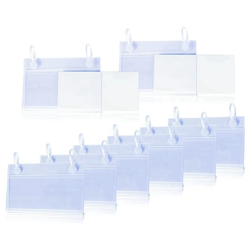 Plastic Basket Label Holders,Price Sign Wire Shelf Label Holder with Clip Snap Lock Closure for Basket Market Grocery