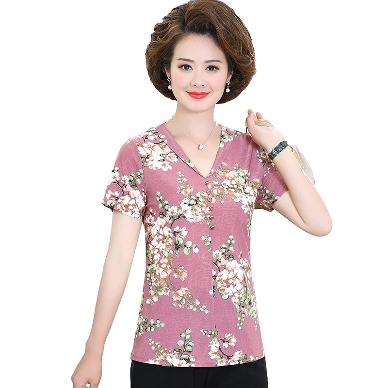 Женская футболка с V образным вырезом коротким рукавом|Футболки| |