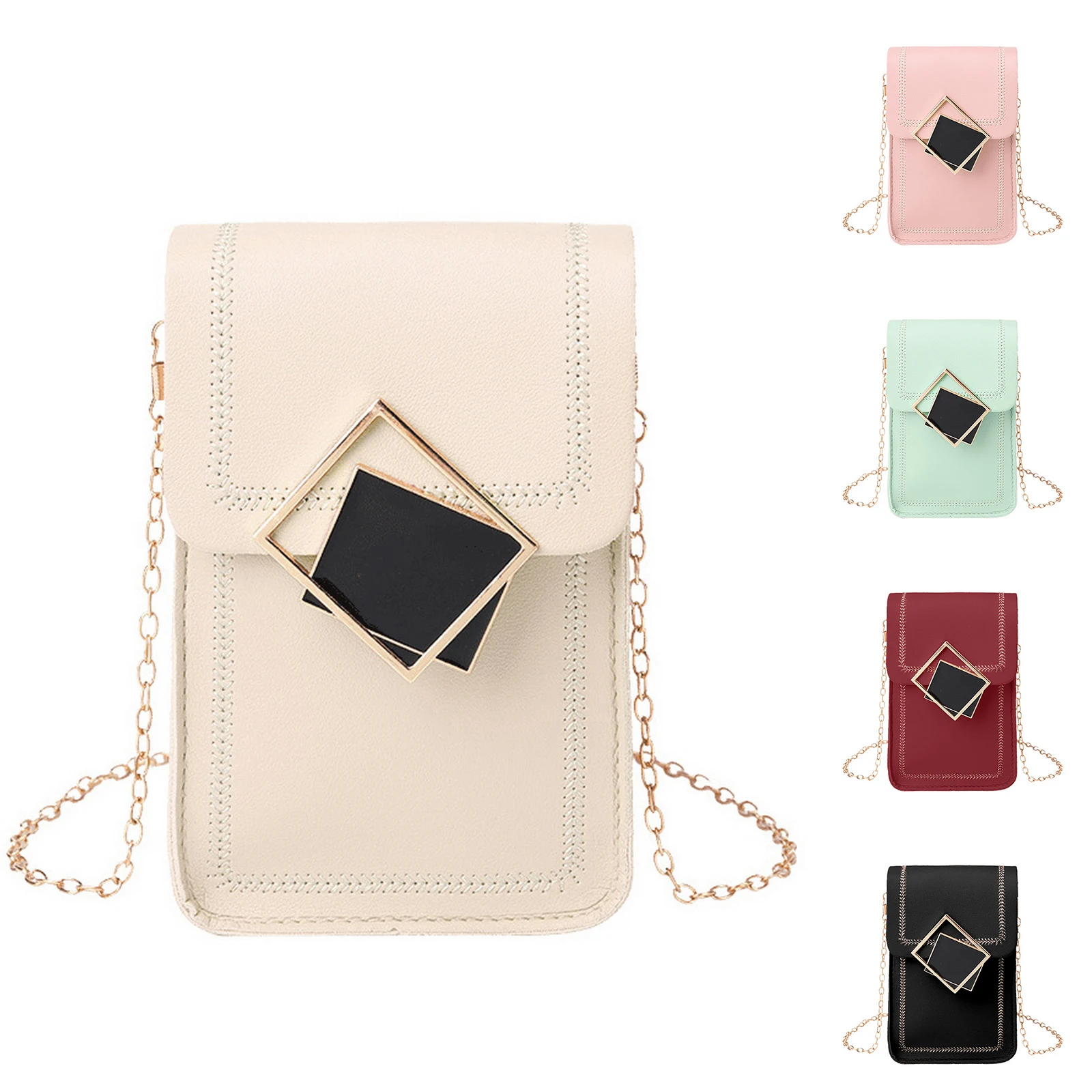 

Litthing Touch Screen Mobile Phone Purse Smartphone Leather Mini Wallet Bag with Shoulder Strap Waterproof Touch Bag for Women