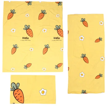 

3Pcs/Set Bedding Set Breathable Carrots Comfortable Cotton Bedding Set Cotton Cover Set Child Bedding Set for Room Child Home