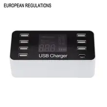 8 портов usb type C зарядное устройство умный светодиодный дисплей USB Быстрая Зарядка адаптер 40 Вт Смарт зарядное устройство для путешествий AU EU US UK Plug