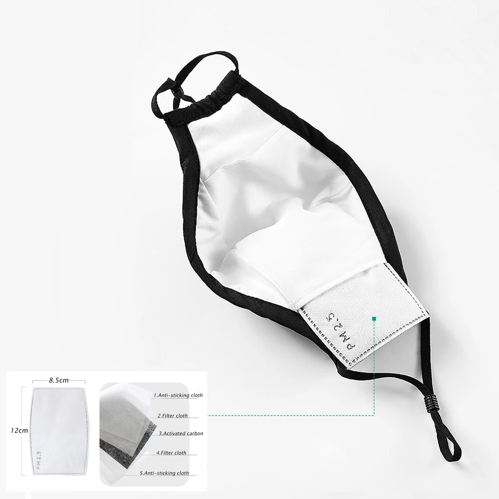 Filtro de carbón activado mascaras para adultos/niños de lotes de 10/20/50/100 unids