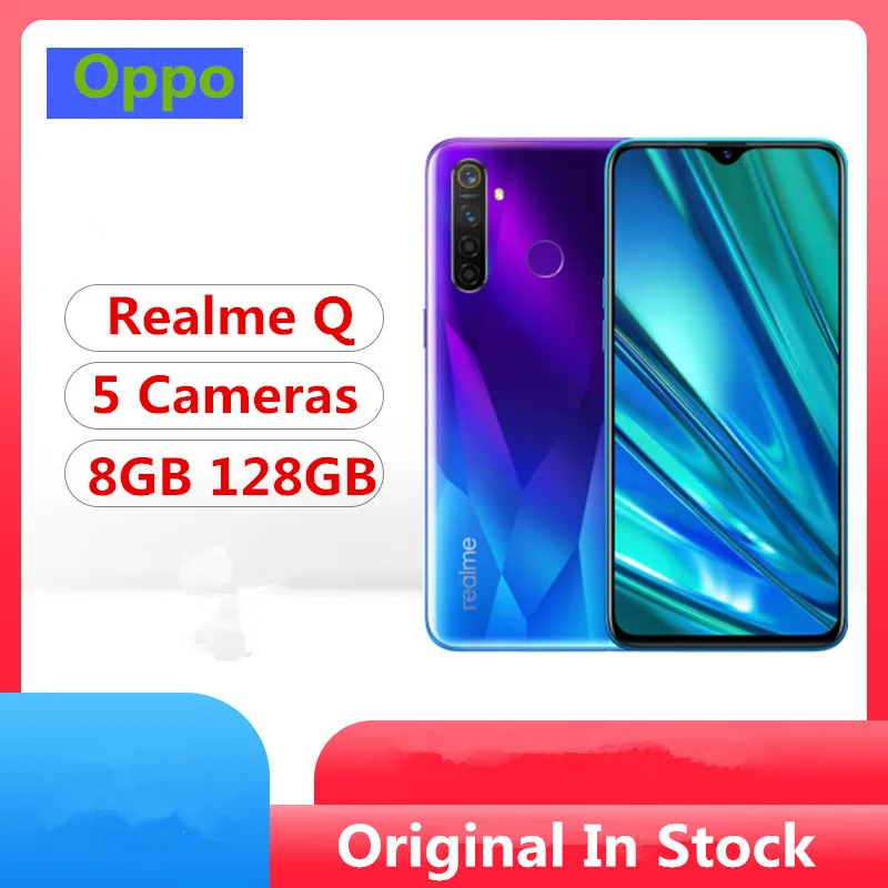 Мобильный телефон Oppo Realme Q, Snapdragon 712, Android 9,0, 6,3 дюймов, полный экран, МП, 5 камер, 8 Гб ram, 128B rom, отпечаток пальца