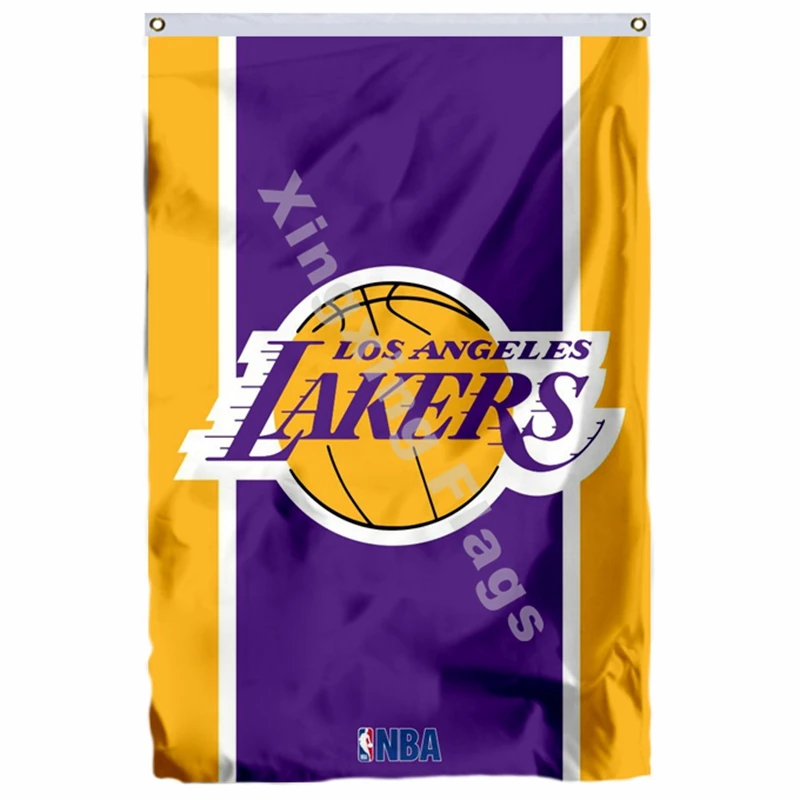 Флаг Лос-Анжелес Лейкерс 3фт X 5фт полиэстер баннер «Lakers» Летающий Размер № 4 90X150 см пользовательский флаг - Цвет: H2