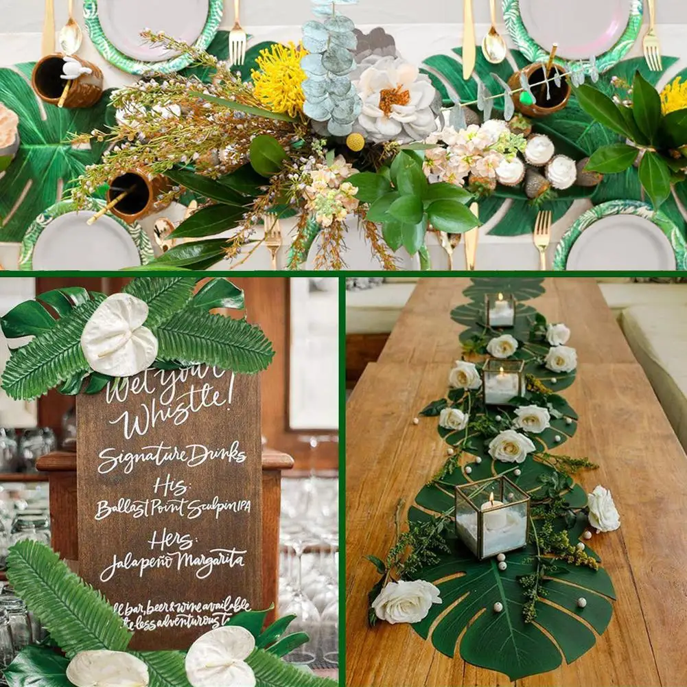 Искусственные тропические Пальмовые Листья с стеблями 68 шт.|Украшения своими