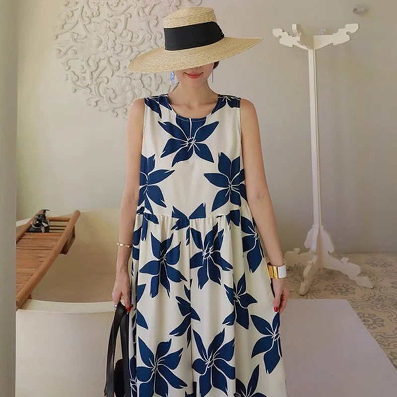 Летняя одежда, Onesie, женские укороченные штаны, стиль, свободные и большие размеры, с принтом, женское платье, корейский стиль, без рукавов, свободные штаны