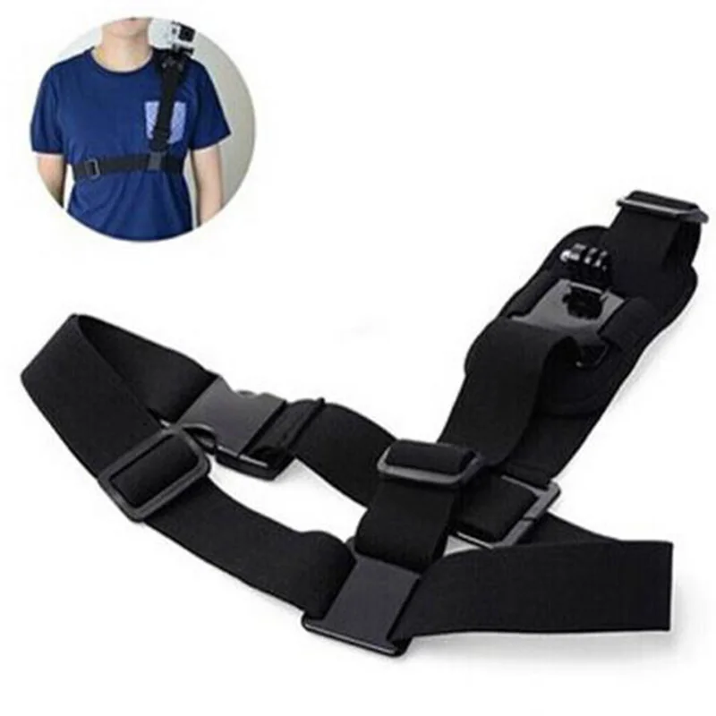 Go pro 액세서리 Gopro Hero 용 숄더 스트랩 마운트 하네스 10 9 7 5 4 3 2 SJ4000 Eken H9 카메라 가슴 하네스 벨트 어댑터