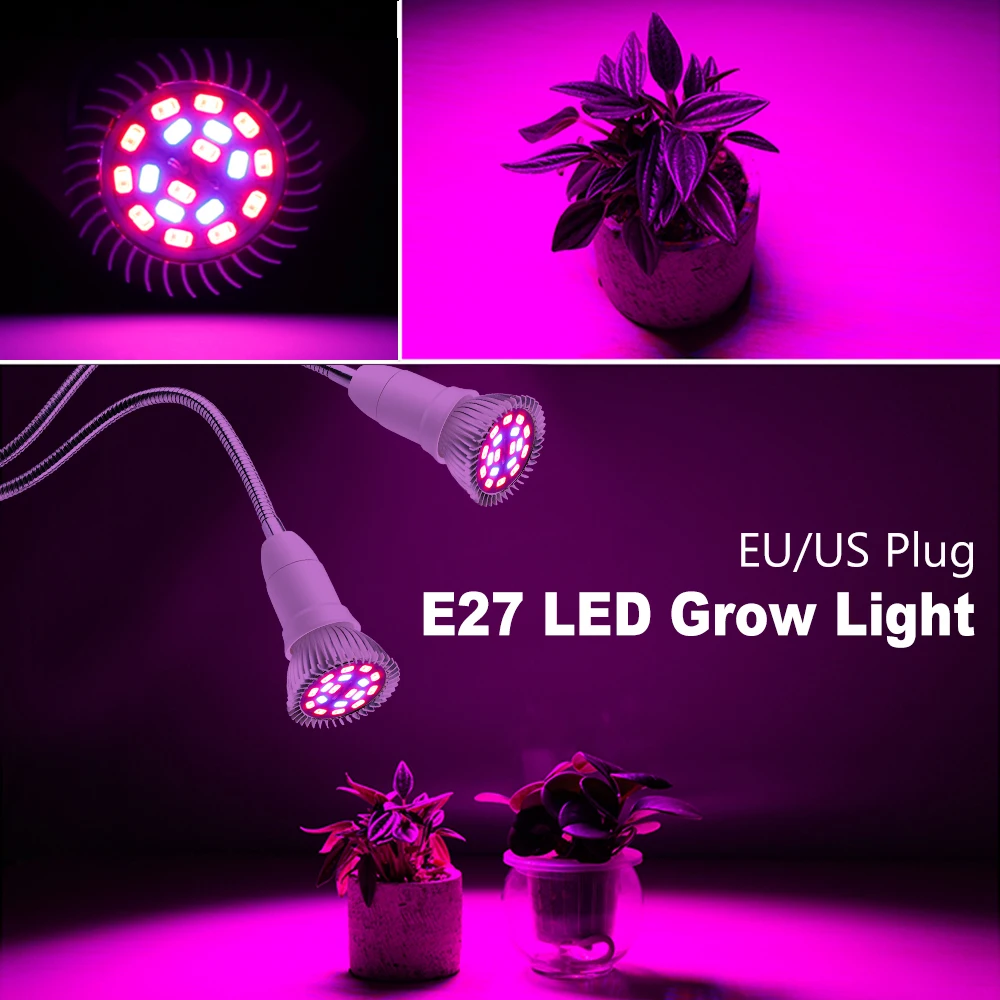  LED Plant Growth Lamp Garden Withe Light Full Spectrum 18W 28W For Plant IR UV Indoor Garden Grow L - 4000246961838